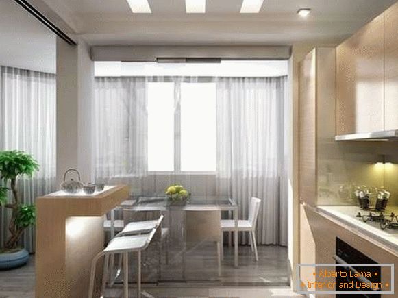 Interior moderno de la cocina del comedor en una casa privada- идеи планировки