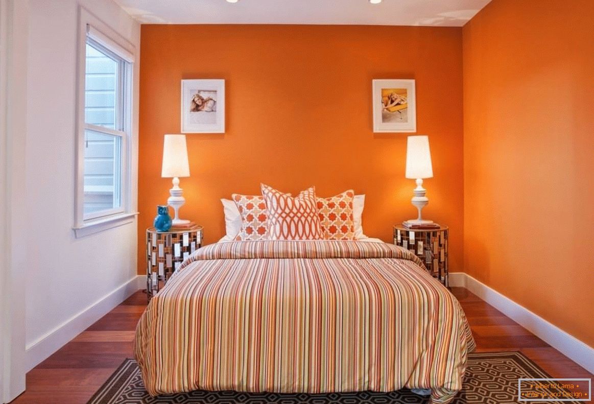 Color naranja en el dormitorio