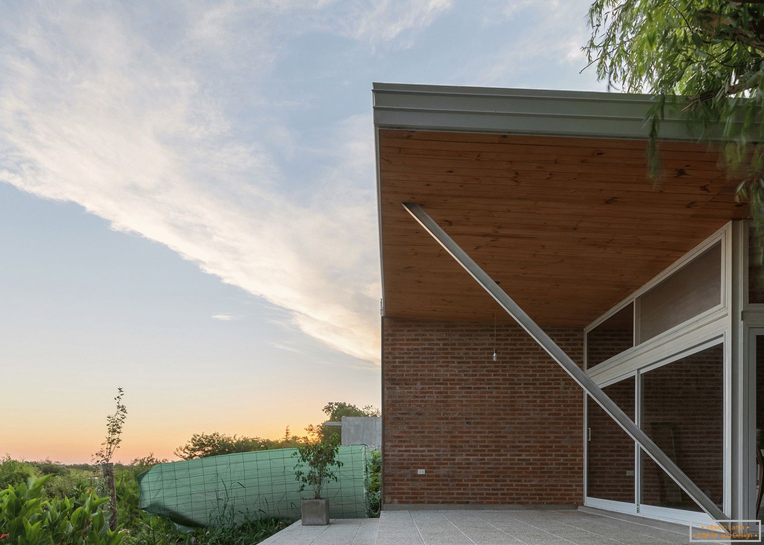 Casa con terraza abierta