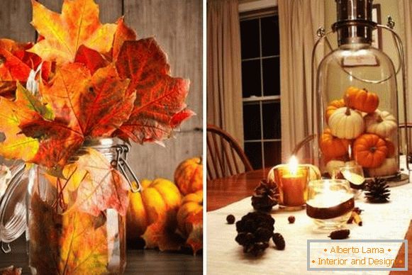 Decoración de otoño cálida y romántica