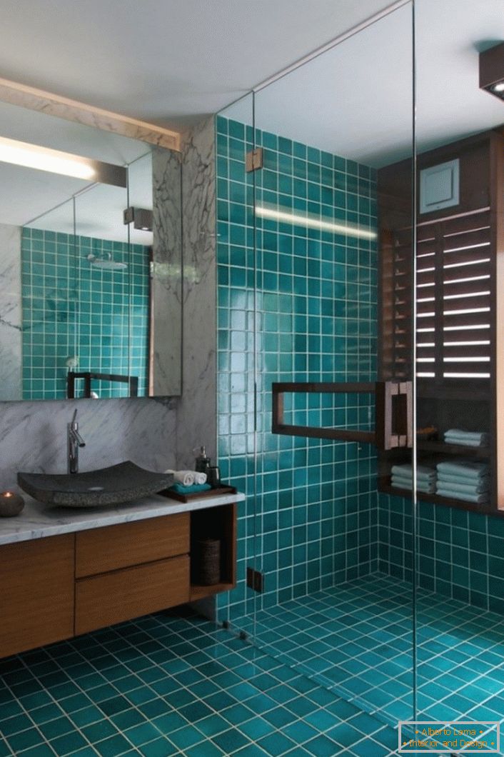 Decorar la habitación de los azulejos del baño