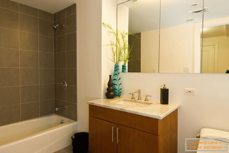 elegante-hogar-interior-decoración-baño-diseño-negro-y-blanco-atractivo-moderno-pequeñas-ideas-con-fascinante-natural-marrón-madera-solo-lavabo_más-decorar-un-pequeño-baño- en blanco y negro_