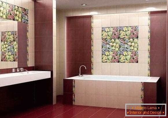 un panel de azulejos en el baño, foto 11