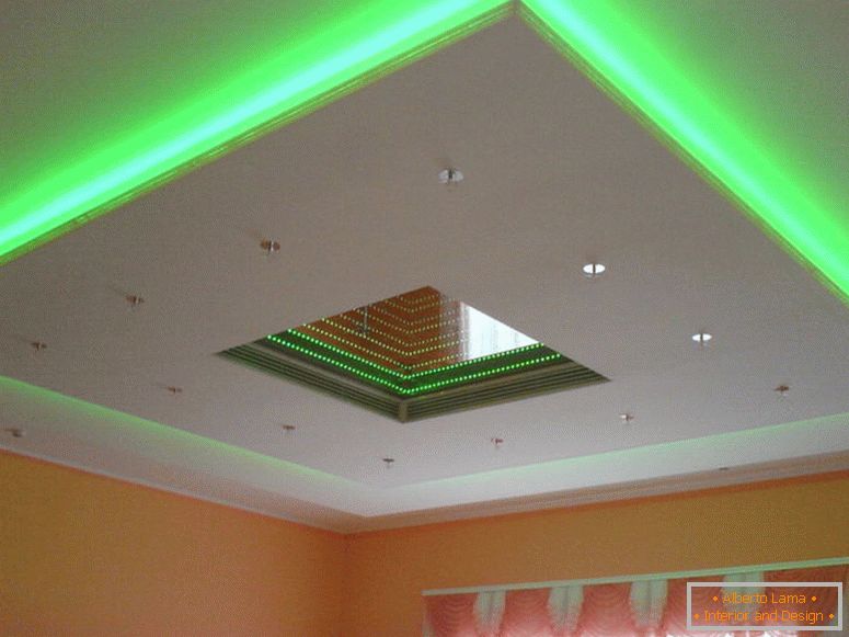 verde-luz de fondo-techo