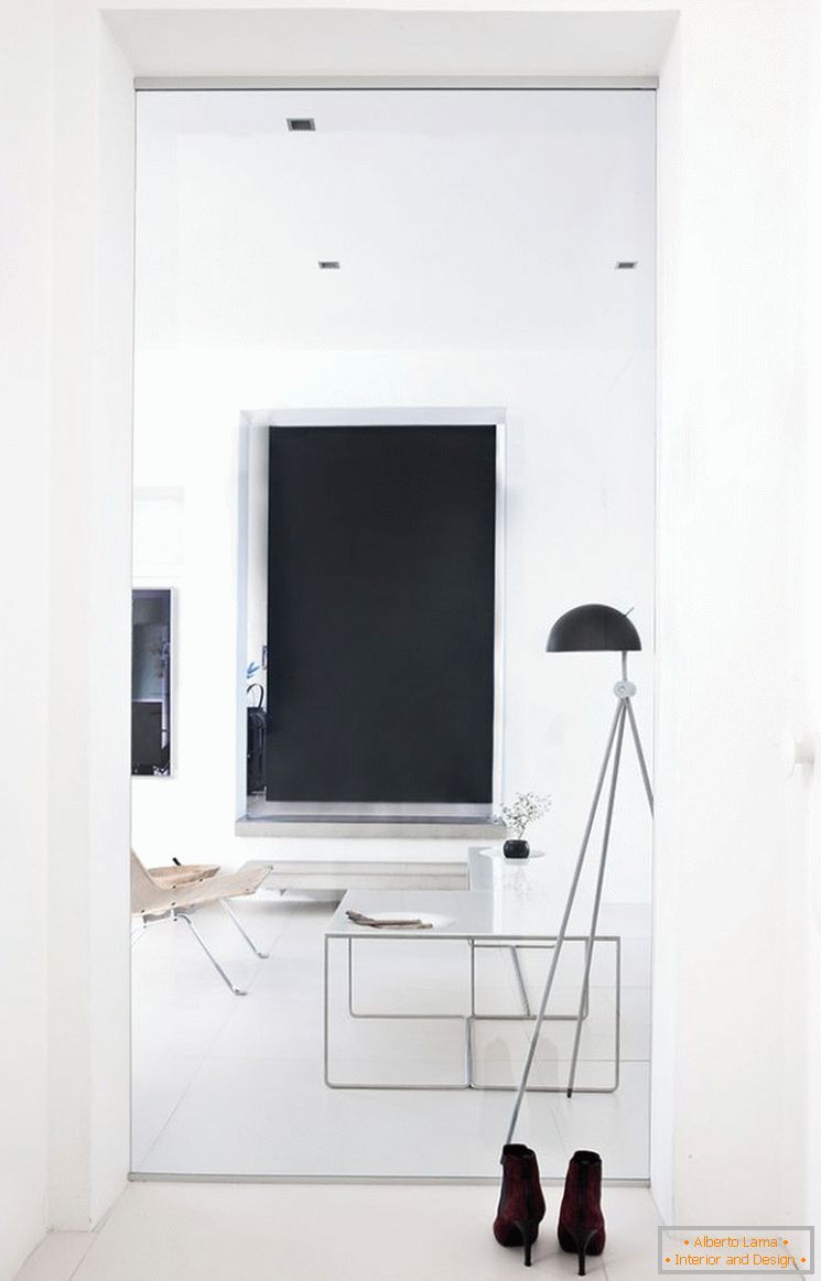 Diseño de un pequeño departamento en blanco y negro - фото 7
