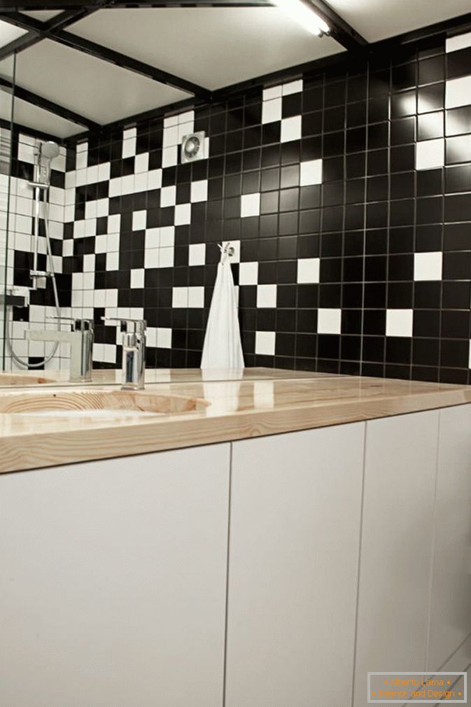 Apartamentos estudio de baño en blanco y negro