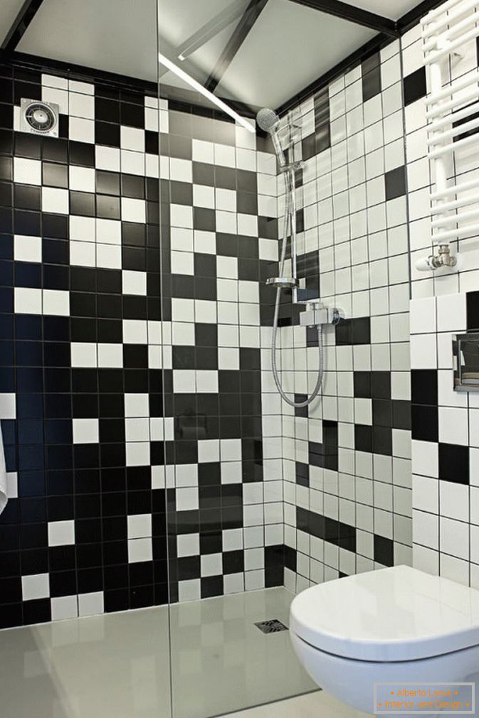 Apartamentos estudio de baño en blanco y negro