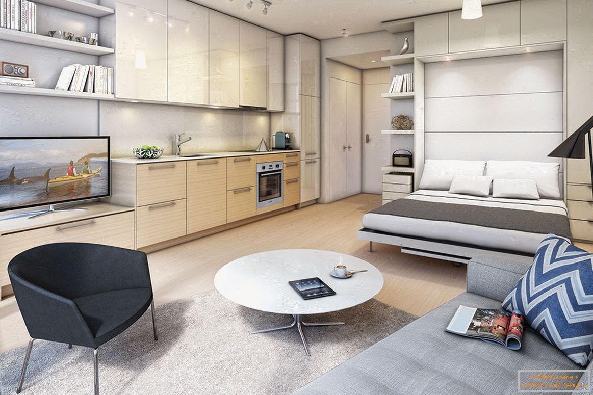Diseño moderno de un pequeño apartamento