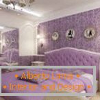 Decoración de dormitorio púrpura