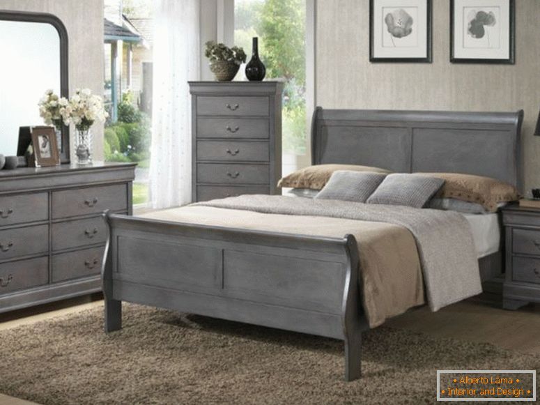 gris-dormitorio-muebles-gris-louis-phillippe-de-litoral-ropa de cama-y