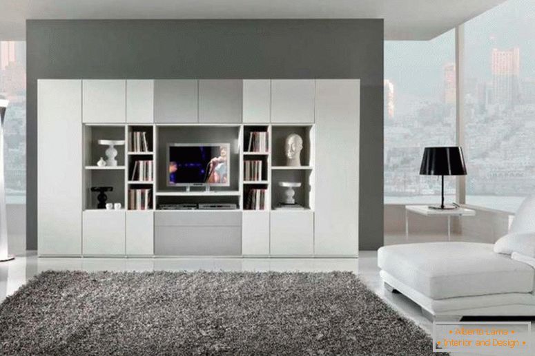 amazing-living-room-color-design-with-modern-interior-living-room-with-white-large-bookcase-living-room-design-also-modern-fur-rug-gray-design-ideas