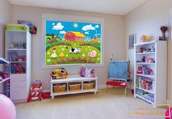 persianas enrollables en una habitación infantil foto, foto 21