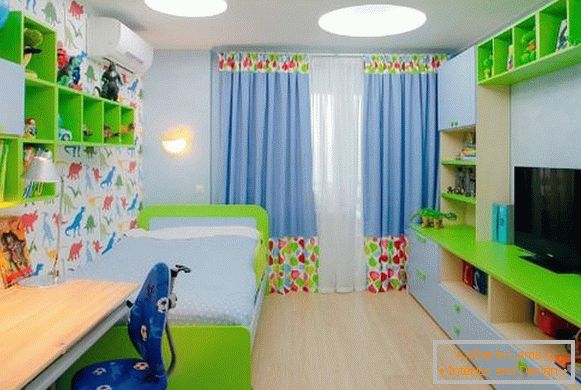 telas para cortinas en una habitación para niños, foto 13