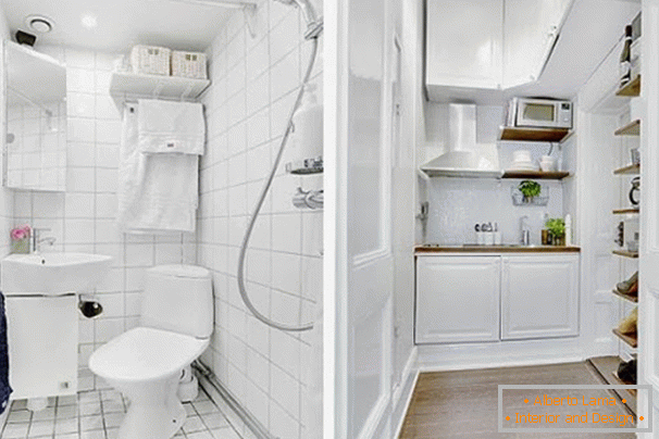 Baño y cocina en color blanco
