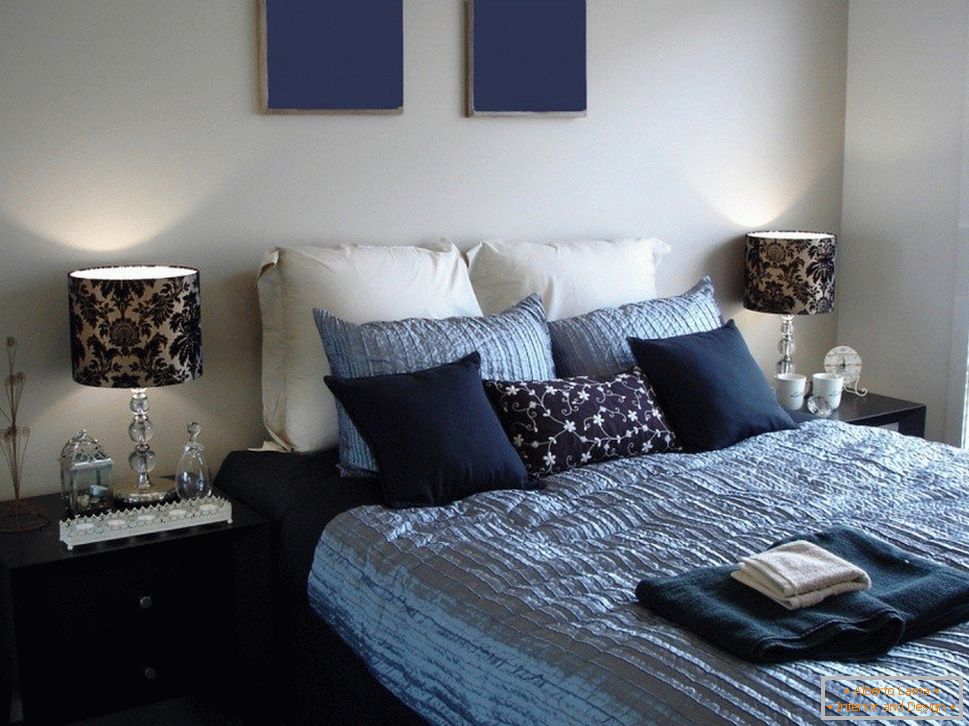 Dormitorio en colores azules