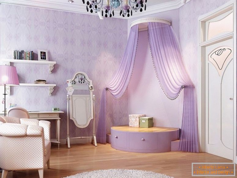 Dormitorio lila - foto de nuevas soluciones de diseño de