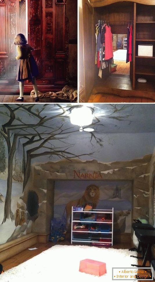 Entrada al cuarto de niños a través del armario tanto en Narnia