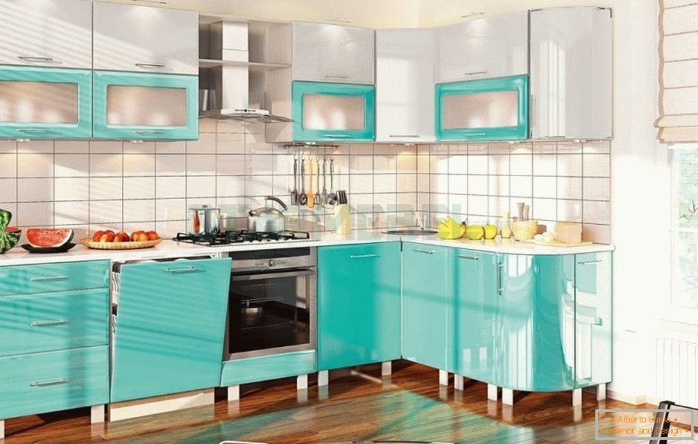 Color turquesa en la cocina