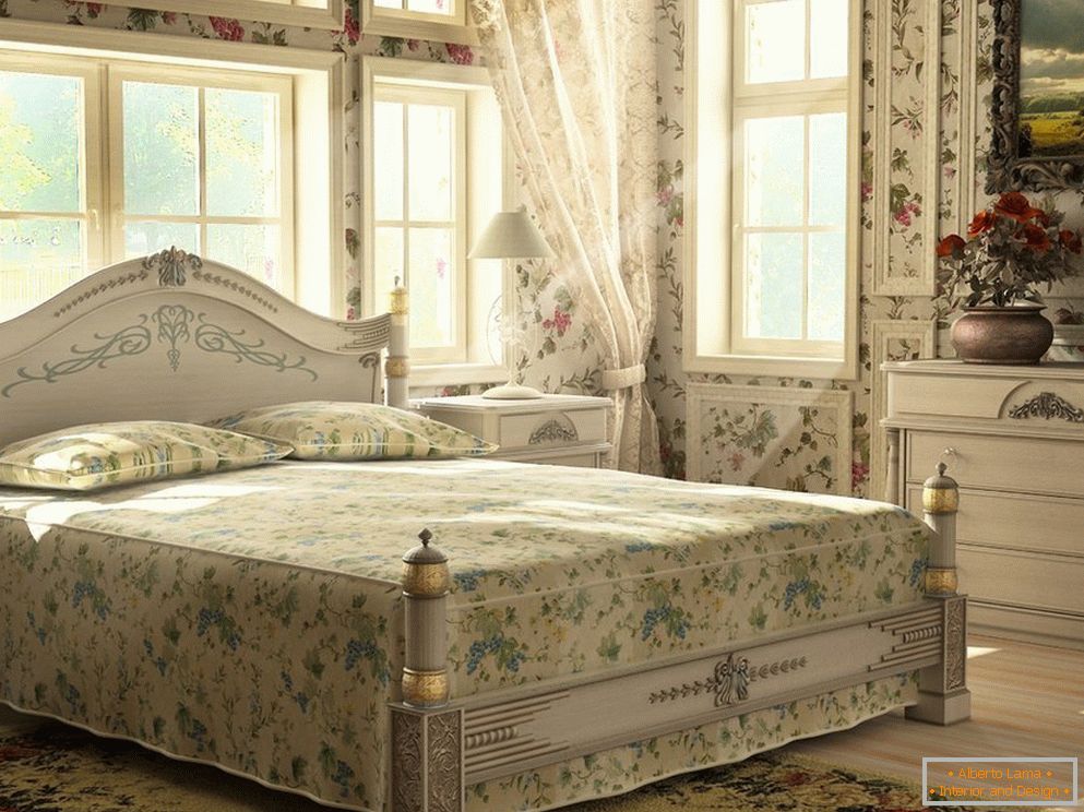 Dormitorio en estilo retro