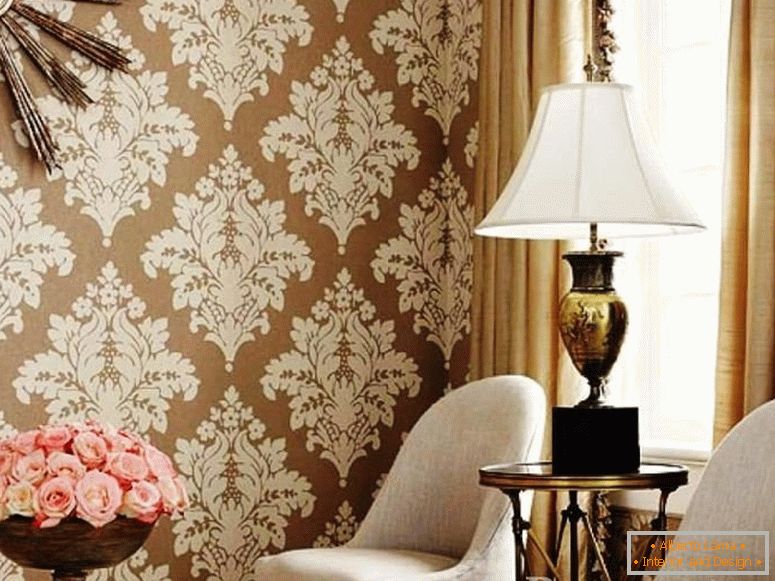 Interior de lujo con papel tapiz