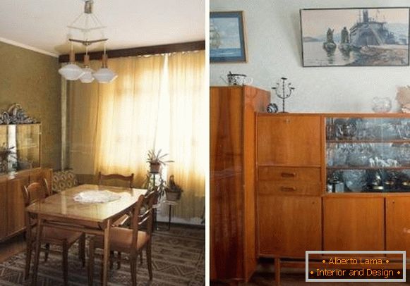 Muebles soviéticos para la sala de estar de los 50-70