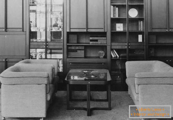 Diseño de sala de estar en la Unión Soviética