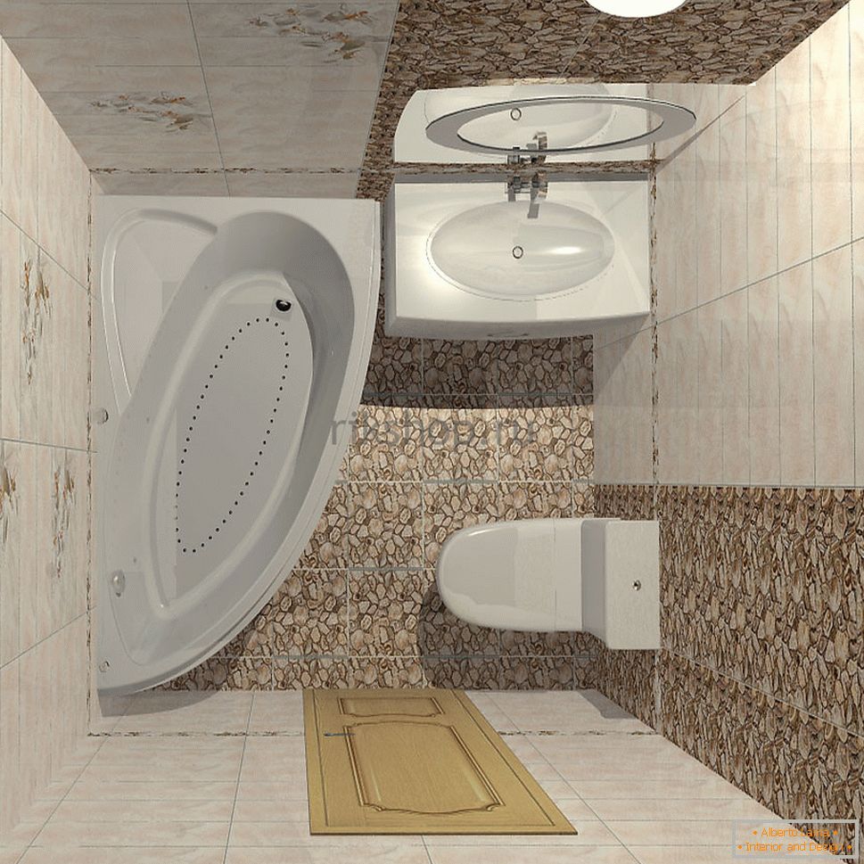 Interior de un pequeño baño combinado