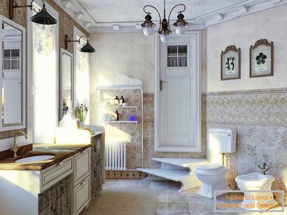 armario en el baño en un estilo clásico, foto 16