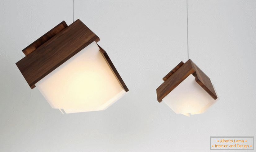 Lámparas modernas de madera oscura de la compañía Cerno