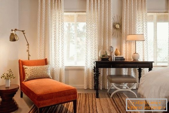 Cortinas modernas en la foto del dormitorio 2016 con un hermoso patrón