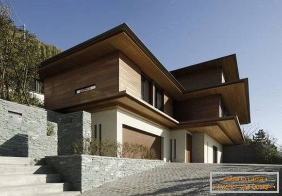 Hermoso diseño moderno de una casa de tres pisos