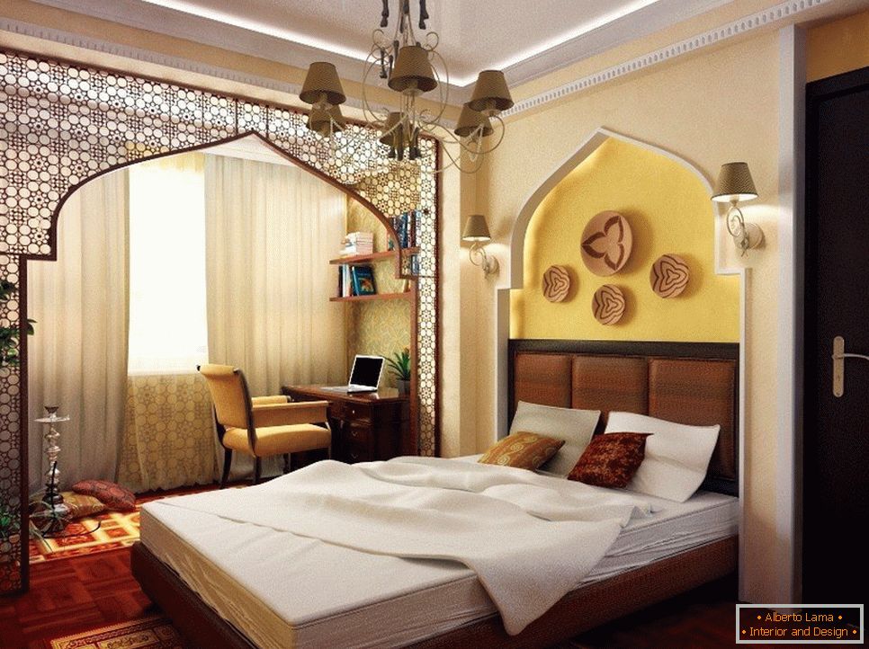 Dormitorio en estilo oriental