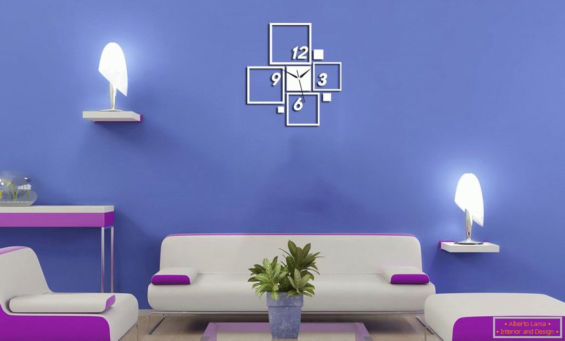 Color azul en el diseño de la sala de estar