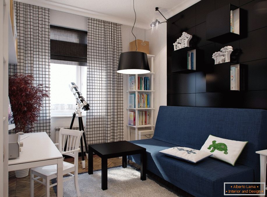 Diseño interior moderno de un pequeño apartamento