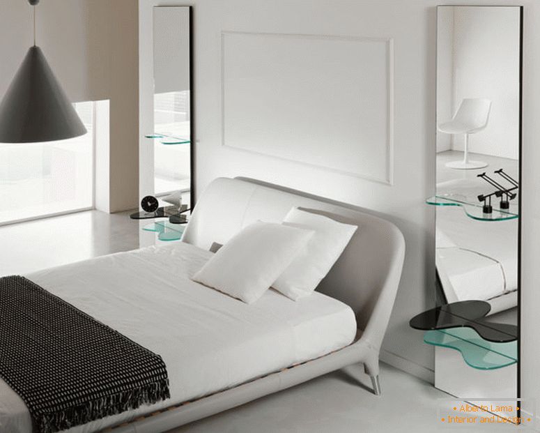 Dormitorio en el estilo del minimalismo - 70 fotos del