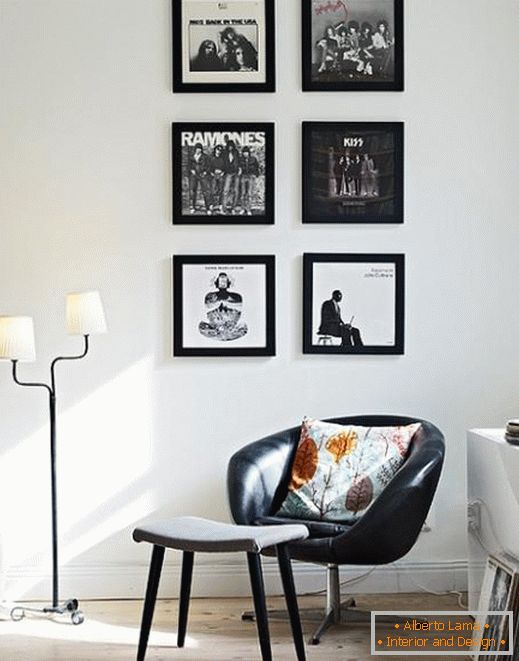 Contraste blanco y negro en el diseño de la sala de estar
