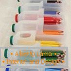 Cajas para guardar lápices hechos de botellas de plástico