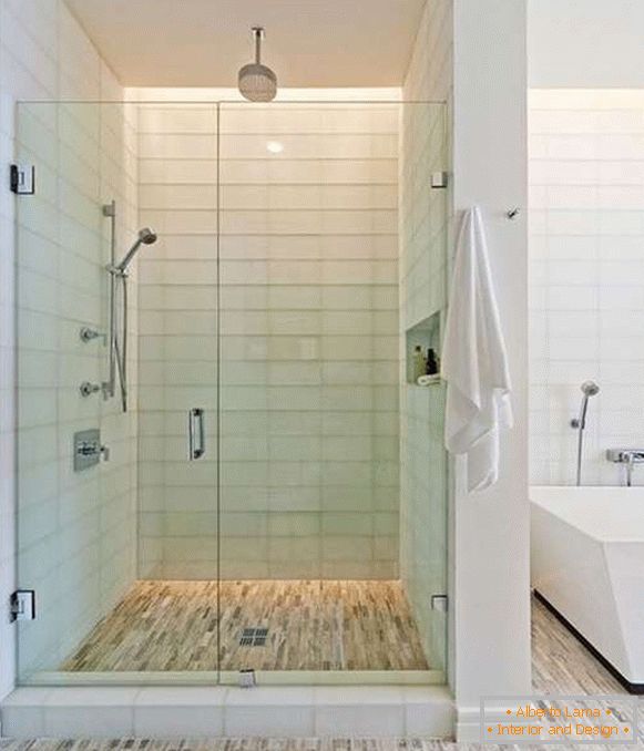Puertas de cristal para una ducha - fotos en el baño