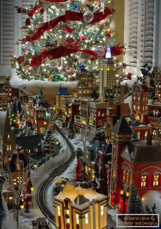 Navidad-árbol-con-juguete-ciudad