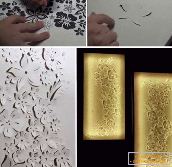 Decoraciones de pared de papel con papel retroiluminado