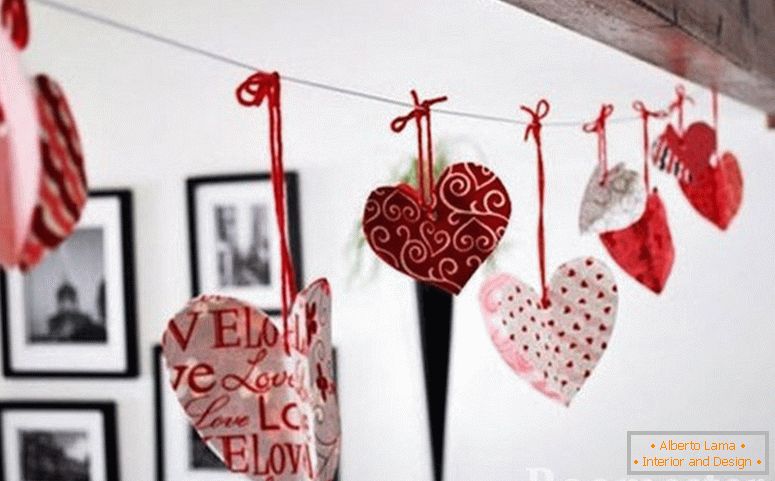 Valentines en el fondo de pinturas en la pared