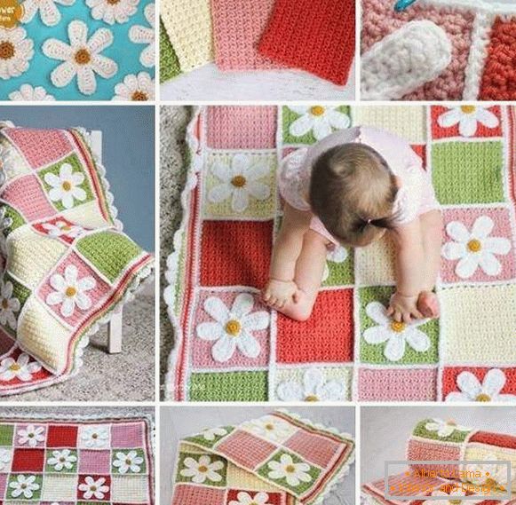 Patchwork de patchwork de bebé tejido con sus propias manos