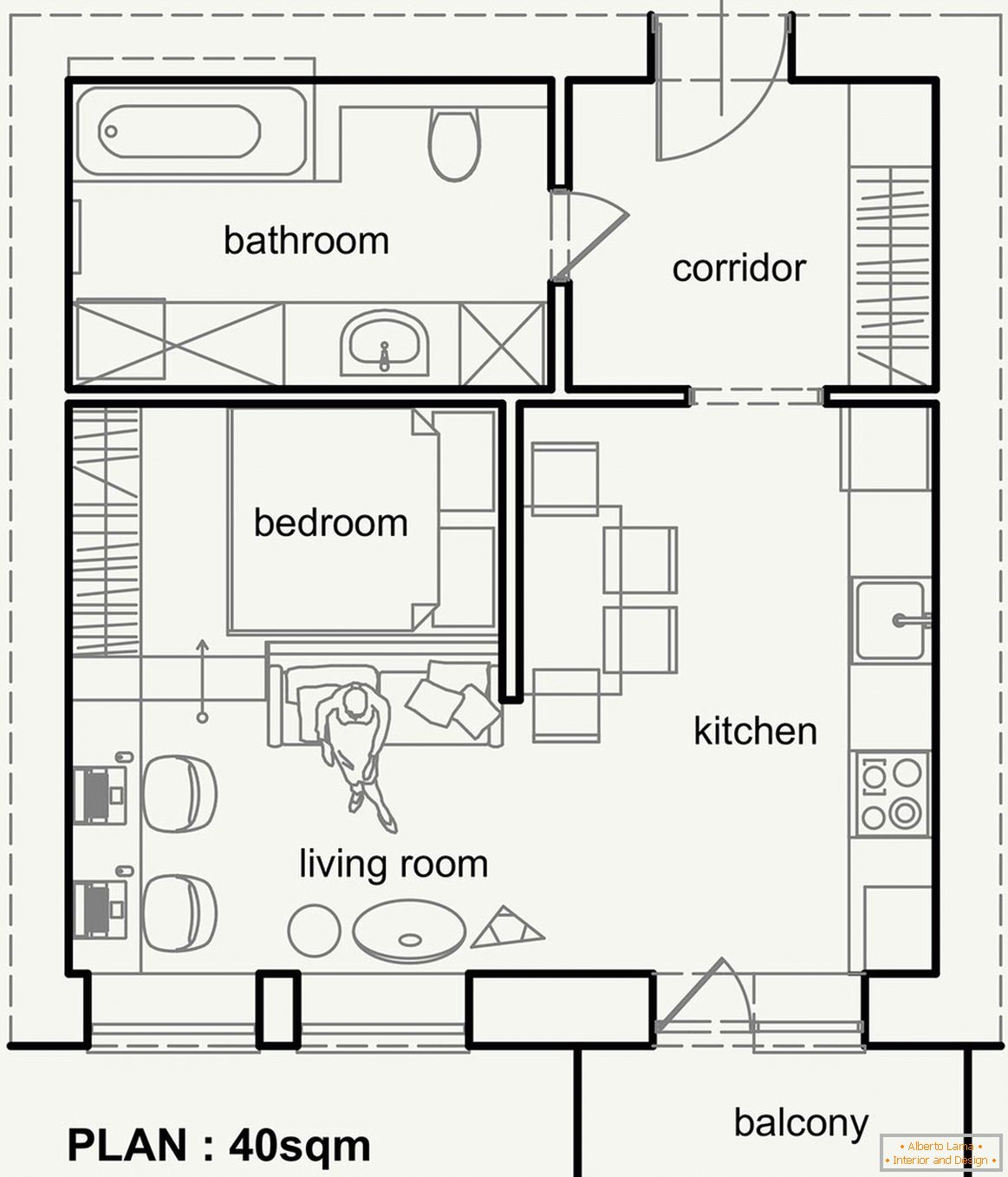 El diseño de un pequeño apartamento moderno