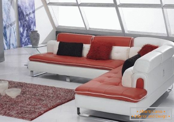 Sofá modular de esquina suave en un estilo moderno