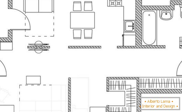 El diseño de un apartamento de dos habitaciones