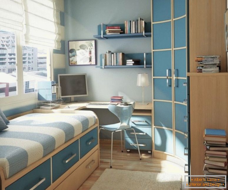 fascinante-ideas-para-adolescente-dormitorio-decoración-con-armario-estrecho