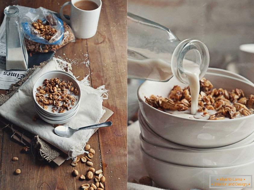 Vanessa Rees - desayuno lácteo ligero con nueces y copos