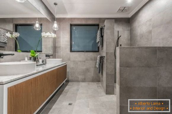 Lujoso baño estilo loft moderno - fotos