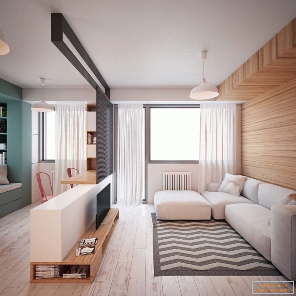 Moderno apartamento de una habitación de acabado 33 metros cuadrados