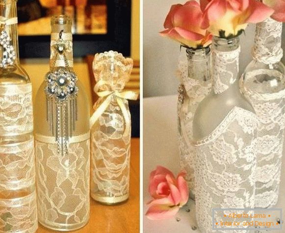 Cómo hacer un hermoso florero de una botella y encaje